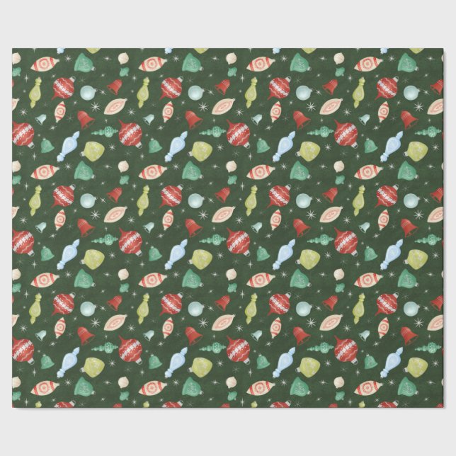 Vintage Christmas Ornament wrapping paper (Seam)