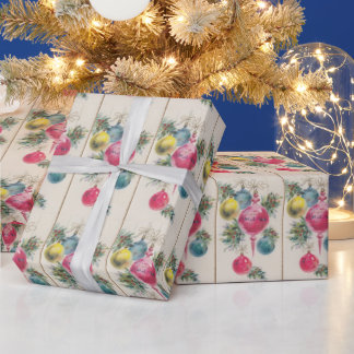 Vintage Christmas Ornament Wrapping Paper