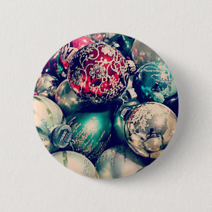 Vintage Christmas Ornaments 2 Inch Round Button