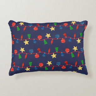 Vintage Christmas ornaments Accent Pillow