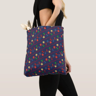 Vintage Christmas ornaments and garland Tote Bag