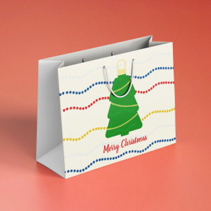 Vintage Christmas ornaments and garlands Large Gift Bag