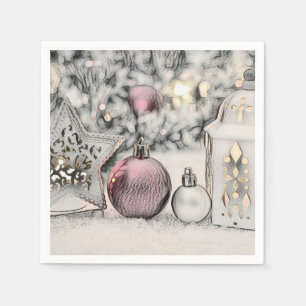 Vintage Christmas Ornaments Drawing  Napkin