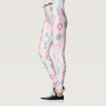 Vintage Christmas Ornaments Pretty Pink Holiday Leggings<br><div class="desc">Add a festive touch to your outfit with these leggings that features illustrations of vintage mercury glass ornaments in pink and mint green set against a pale pink background.</div>