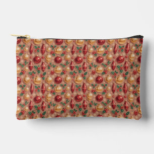 Vintage Christmas Ornaments Seamless Pattern Accessory Pouch