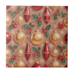 Vintage Christmas Ornaments Seamless Pattern Tile