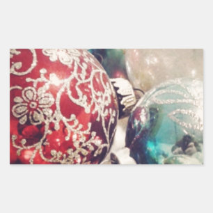 Vintage Christmas ornaments still life Sticker