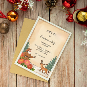 Vintage Christmas Party Hand-Drawn Holiday Invitation