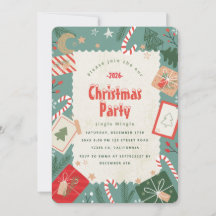 Vintage Christmas Party Invitation