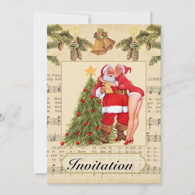 Vintage Christmas Party Invitation (Front)