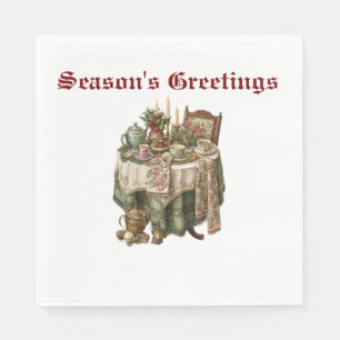 Vintage Christmas Party Tableware Collection Napkin