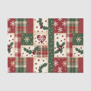 Vintage Christmas Patchwork Tissue Paper