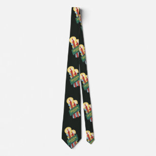 Vintage Christmas Pattern, Candles Holiday Cheer Tie
