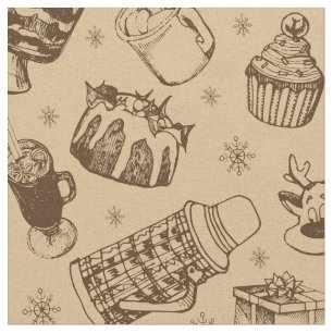 vintage christmas pattern fabric