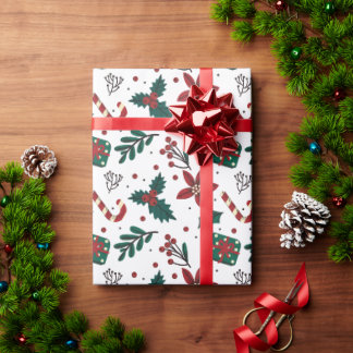 Vintage Christmas Pattern Gift Wrapping Paper