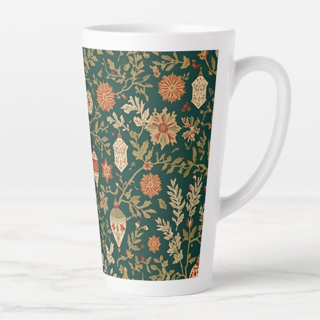 Vintage Christmas Pattern - Latte Mug  (Right)