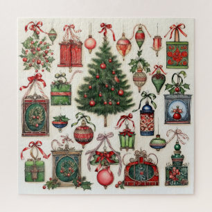 Vintage Christmas Pattern Puzzle