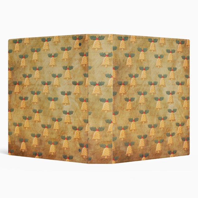 Vintage Christmas Pattern With Bells Binder (Background)