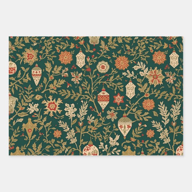Vintage Christmas Pattern - Wrapping Paper Sheets (Front)