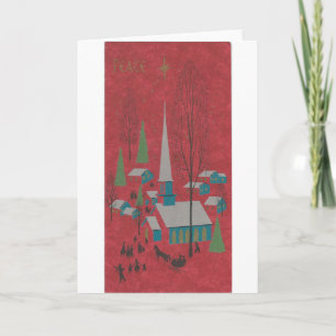 Vintage Christmas Peace Holiday Card