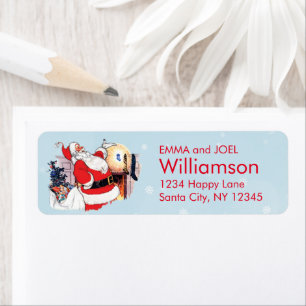 Vintage Christmas Père Noël Fireplace Adresse de r