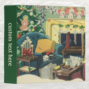 Vintage Christmas Pets in the Living Room Binder