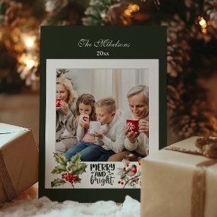 Vintage Christmas Photo Family Holiday Celebration Card