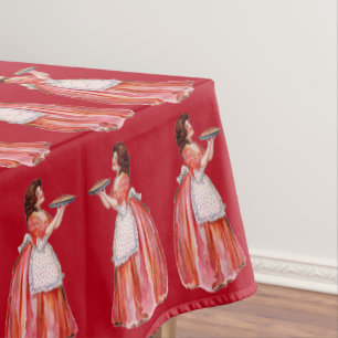Vintage Christmas Pie Maker Tablecloth