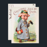 Vintage Christmas Pig Postcard<br><div class="desc">Vintage Victorian Christmas pig postcard. High quality,  restored vintage image.</div>