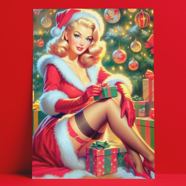 Vintage Christmas Pin Up Postcard (Creator Uploaded)