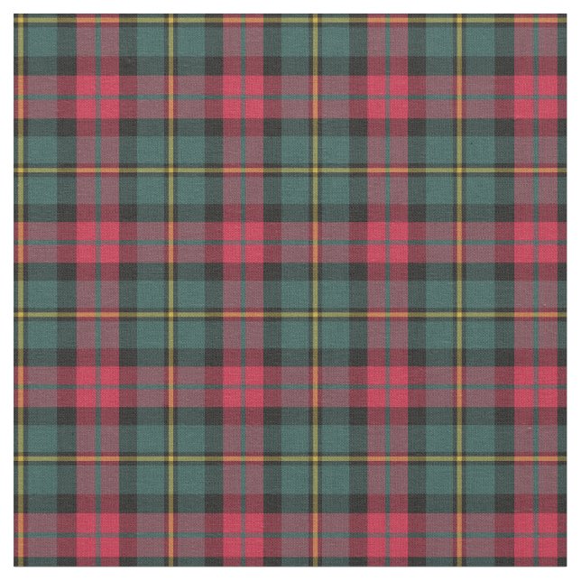Vintage Christmas Plaid Pattern Fabric (Close Up)
