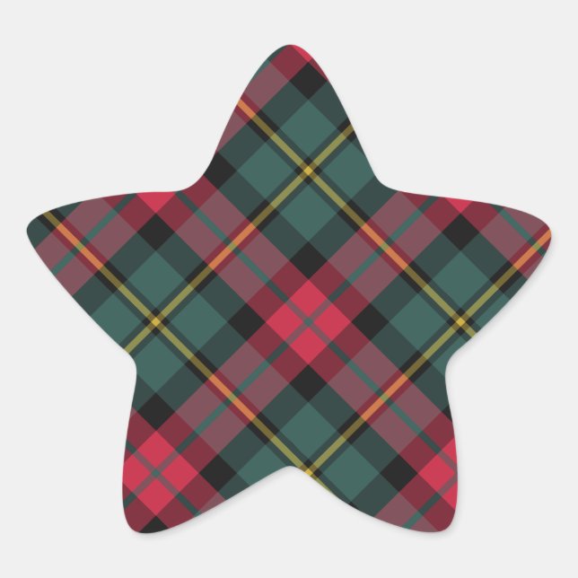 Vintage Christmas Plaid Star Sticker (Front)