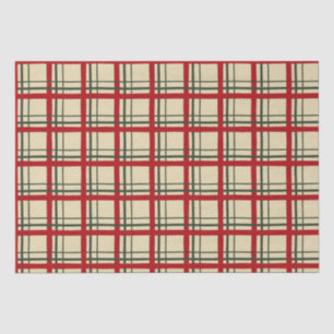Vintage Christmas Plaid Tartan Design Tissue Paper