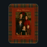 Vintage Christmas Plaid Timeless Elegant Photo Magnet<br><div class="desc">Inspired by the timeless elegance of a Ralph Lauren Christmas, this holiday photo magnet blends rich plaids with an heirloom-style design that feels both elevated and cozy. A deep red and green tartan border frames your family photo, while elegant gold script adds a classic monogram look. Whether you're sending greetings...</div>