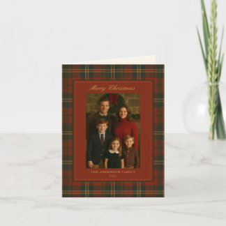 Vintage Christmas Plaid Timeless Heirloom Photo Holiday Card