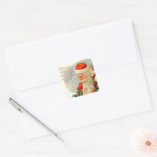 Vintage Christmas poem Père Noël Holiday sticker