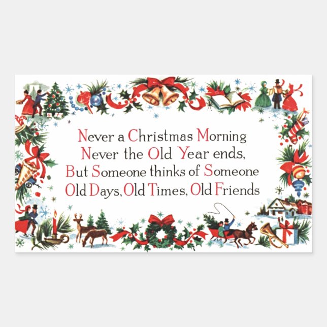 Vintage Christmas Poem Sticker (Front)