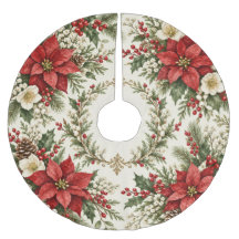 Vintage Christmas Poinsettia & Holly