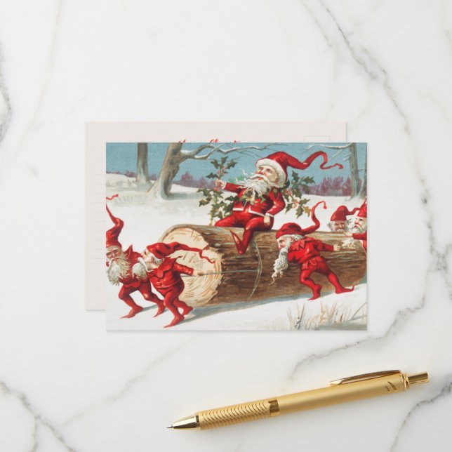 Vintage Christmas post card (Front/Back In Situ)