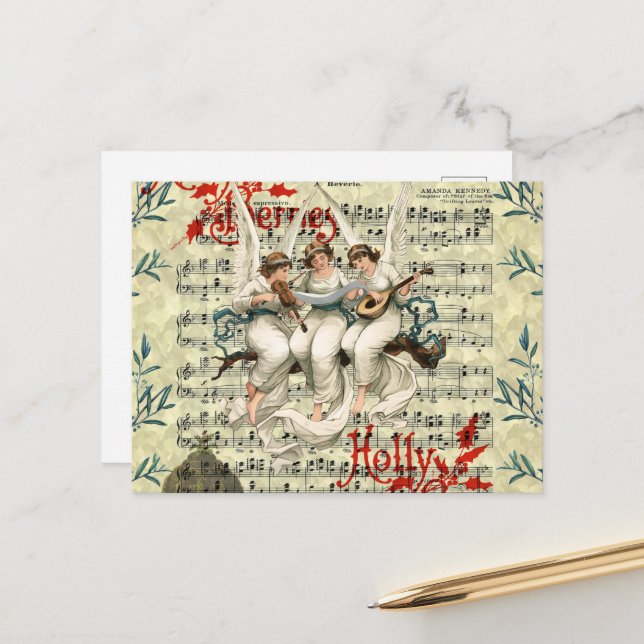 VINTAGE CHRISTMAS POSTCARD      (Front/Back In Situ)