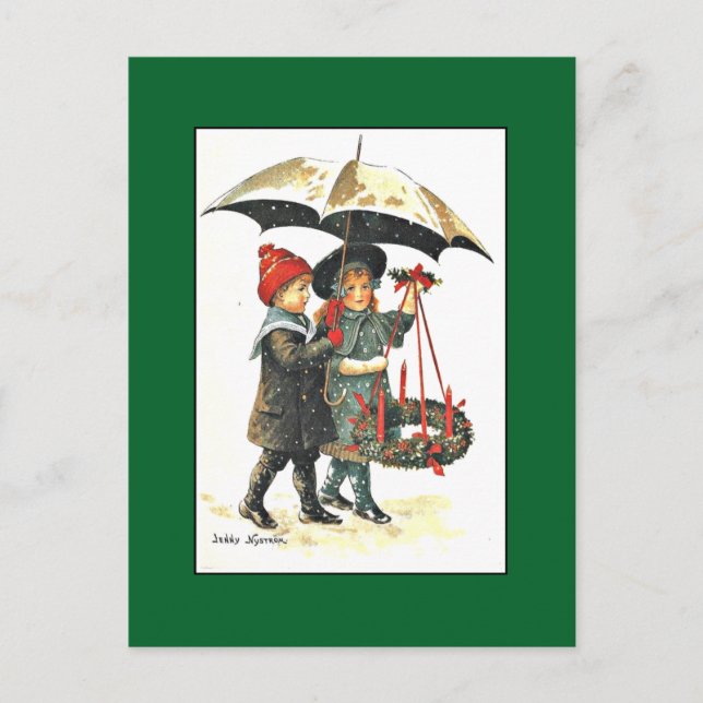 Vintage Christmas Postcard by Jenny Nystrom (Front)