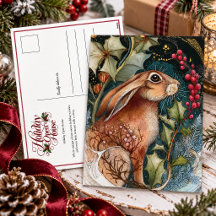 Vintage Christmas Rabbit Open House |