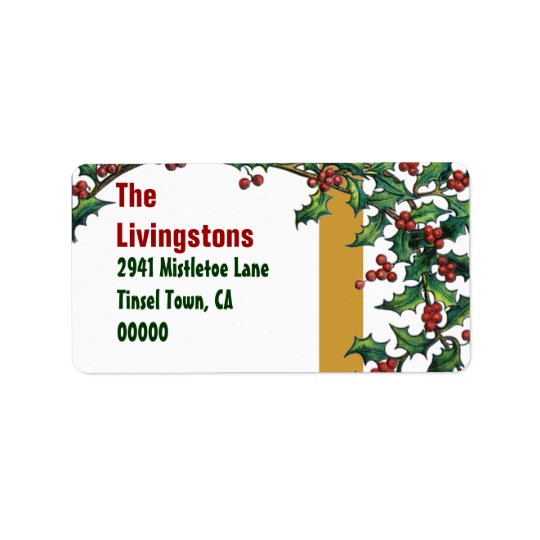 Vintage Christmas Red Green Gold Holly Family G400
