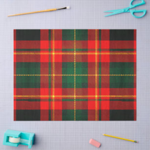 Vintage Christmas Red Green Plaid  Tissue Paper