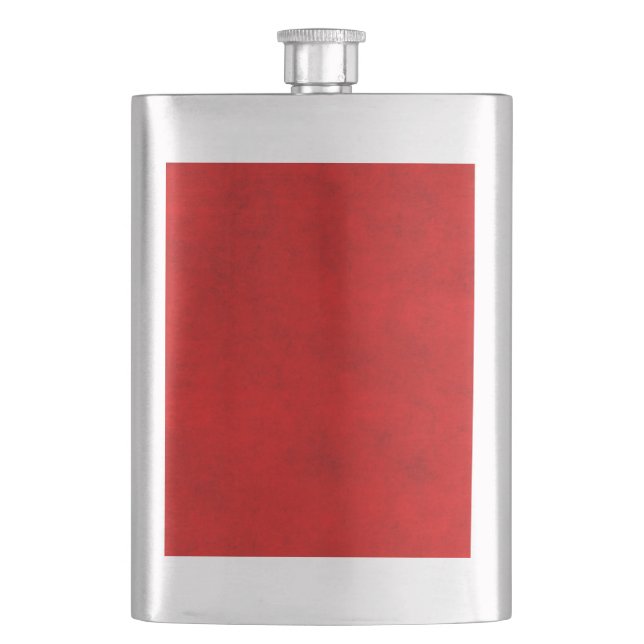 Vintage Christmas Red Parchment Personalized Hip Flask (Front)