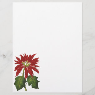 Vintage Christmas, Red Poinsettia Winter Plant Flyer