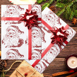 Vintage Christmas, Retro Jolly Santa Claus in Red Wrapping Paper<br><div class="desc">Vintage illustration Merry Christmas holiday image featuring a jolly Santa Claus in red. Classic retro 50s kitsch! Ho Ho Ho! I believe ... </div>