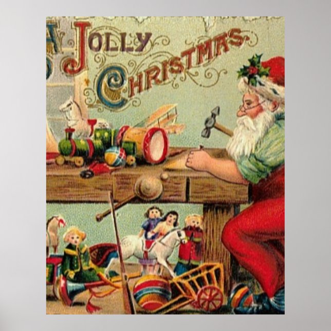 Vintage Christmas Retro Xmas Personalized Poster (Front)