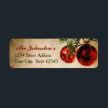 Vintage Christmas Return Address Labels<br><div class="desc">These beautiful Christmas return labels feature two red and gold vintage decorative bulbs on a warm textured background.-</div>