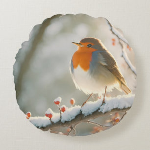 Vintage Christmas Round Pillow